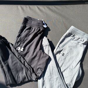 Under Armour Kids' Black and Gray Sweatpants